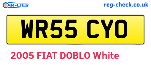 WR55CYO are the vehicle registration plates.