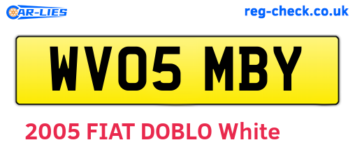 WV05MBY are the vehicle registration plates.
