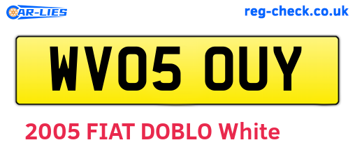WV05OUY are the vehicle registration plates.