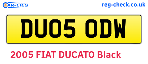 DU05ODW are the vehicle registration plates.
