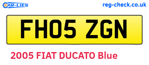 FH05ZGN are the vehicle registration plates.