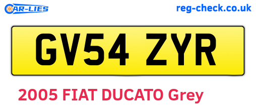 GV54ZYR are the vehicle registration plates.