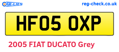 HF05OXP are the vehicle registration plates.
