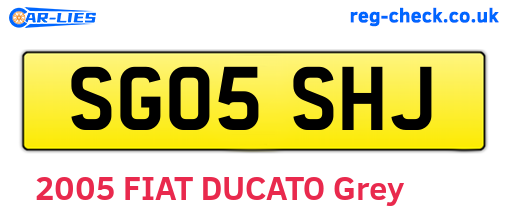 SG05SHJ are the vehicle registration plates.