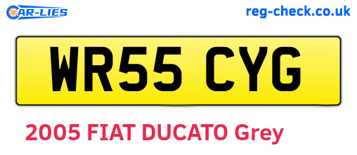 WR55CYG are the vehicle registration plates.