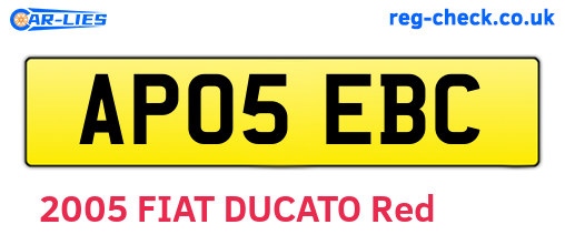 AP05EBC are the vehicle registration plates.