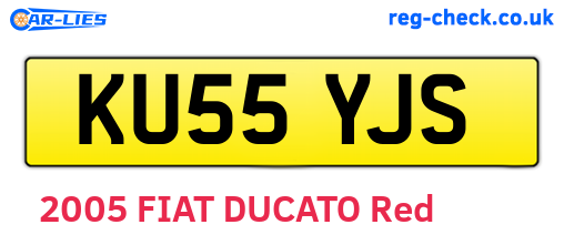 KU55YJS are the vehicle registration plates.