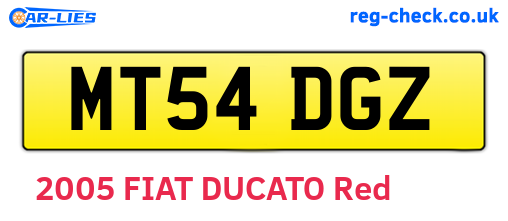 MT54DGZ are the vehicle registration plates.