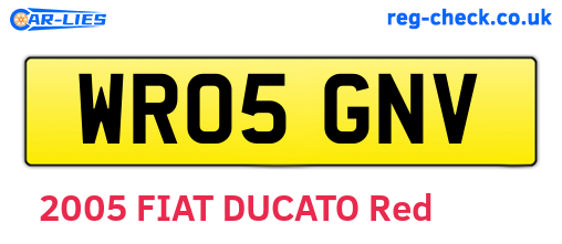 WR05GNV are the vehicle registration plates.