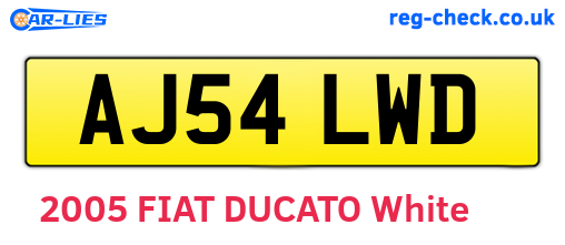 AJ54LWD are the vehicle registration plates.
