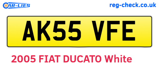 AK55VFE are the vehicle registration plates.