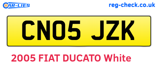 CN05JZK are the vehicle registration plates.