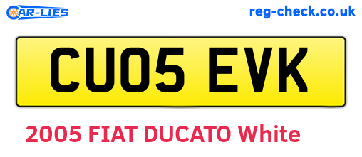 CU05EVK are the vehicle registration plates.