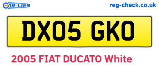DX05GKO are the vehicle registration plates.