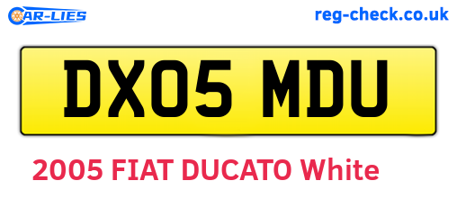 DX05MDU are the vehicle registration plates.