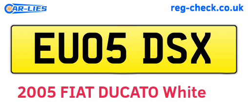 EU05DSX are the vehicle registration plates.