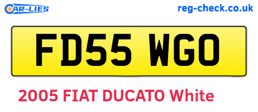 FD55WGO are the vehicle registration plates.