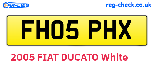 FH05PHX are the vehicle registration plates.