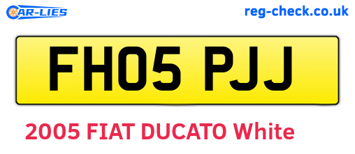 FH05PJJ are the vehicle registration plates.
