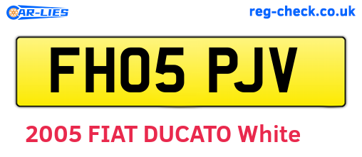 FH05PJV are the vehicle registration plates.