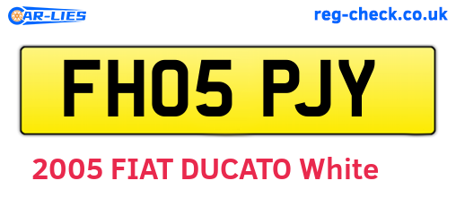 FH05PJY are the vehicle registration plates.