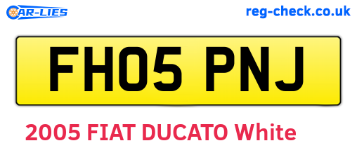 FH05PNJ are the vehicle registration plates.