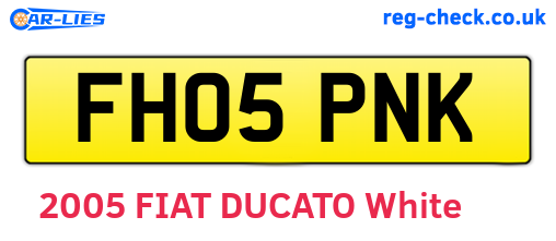 FH05PNK are the vehicle registration plates.