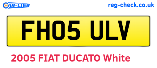 FH05ULV are the vehicle registration plates.