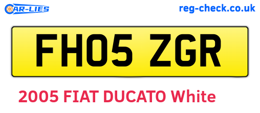 FH05ZGR are the vehicle registration plates.