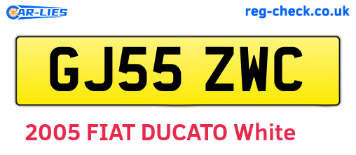 GJ55ZWC are the vehicle registration plates.