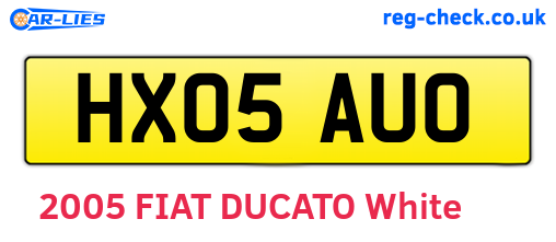 HX05AUO are the vehicle registration plates.