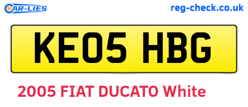 KE05HBG are the vehicle registration plates.