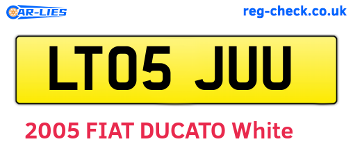 LT05JUU are the vehicle registration plates.