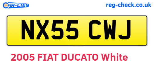 NX55CWJ are the vehicle registration plates.