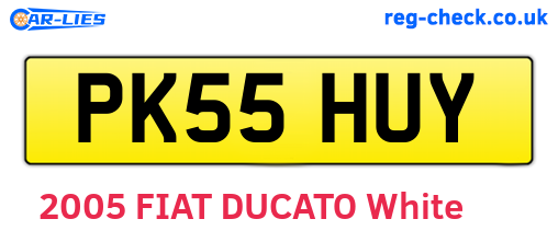 PK55HUY are the vehicle registration plates.