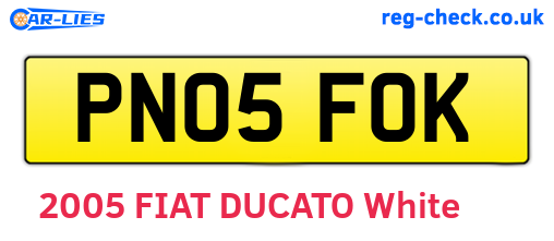 PN05FOK are the vehicle registration plates.