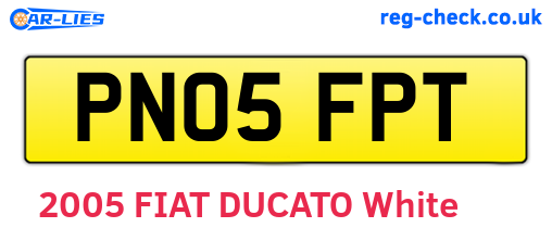 PN05FPT are the vehicle registration plates.