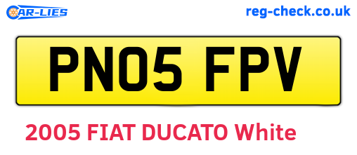 PN05FPV are the vehicle registration plates.