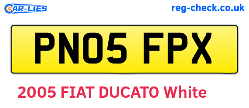 PN05FPX are the vehicle registration plates.