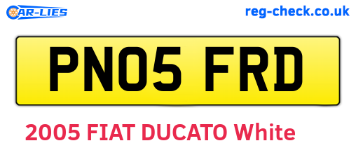 PN05FRD are the vehicle registration plates.