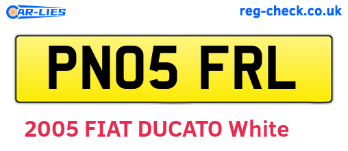 PN05FRL are the vehicle registration plates.