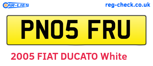 PN05FRU are the vehicle registration plates.