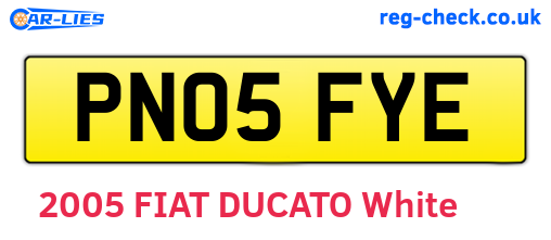 PN05FYE are the vehicle registration plates.