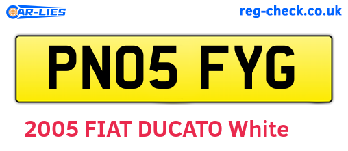 PN05FYG are the vehicle registration plates.