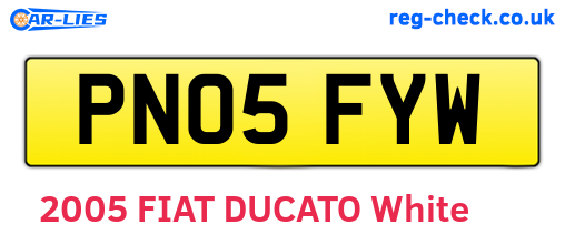 PN05FYW are the vehicle registration plates.