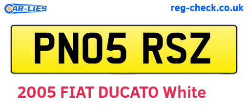 PN05RSZ are the vehicle registration plates.