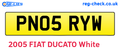 PN05RYW are the vehicle registration plates.