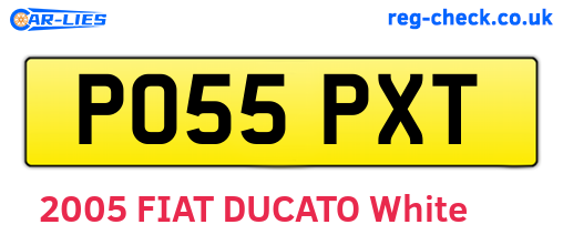 PO55PXT are the vehicle registration plates.