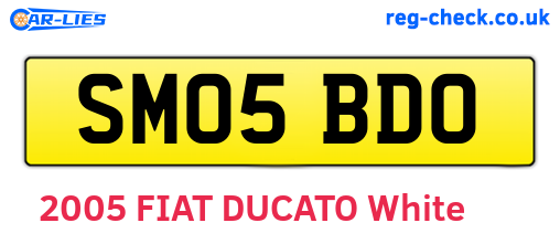 SM05BDO are the vehicle registration plates.