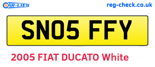 SN05FFY are the vehicle registration plates.
